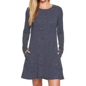 GRANOLA TOAD & CO STRIPED LONG SLEEVE MIDI DRESS